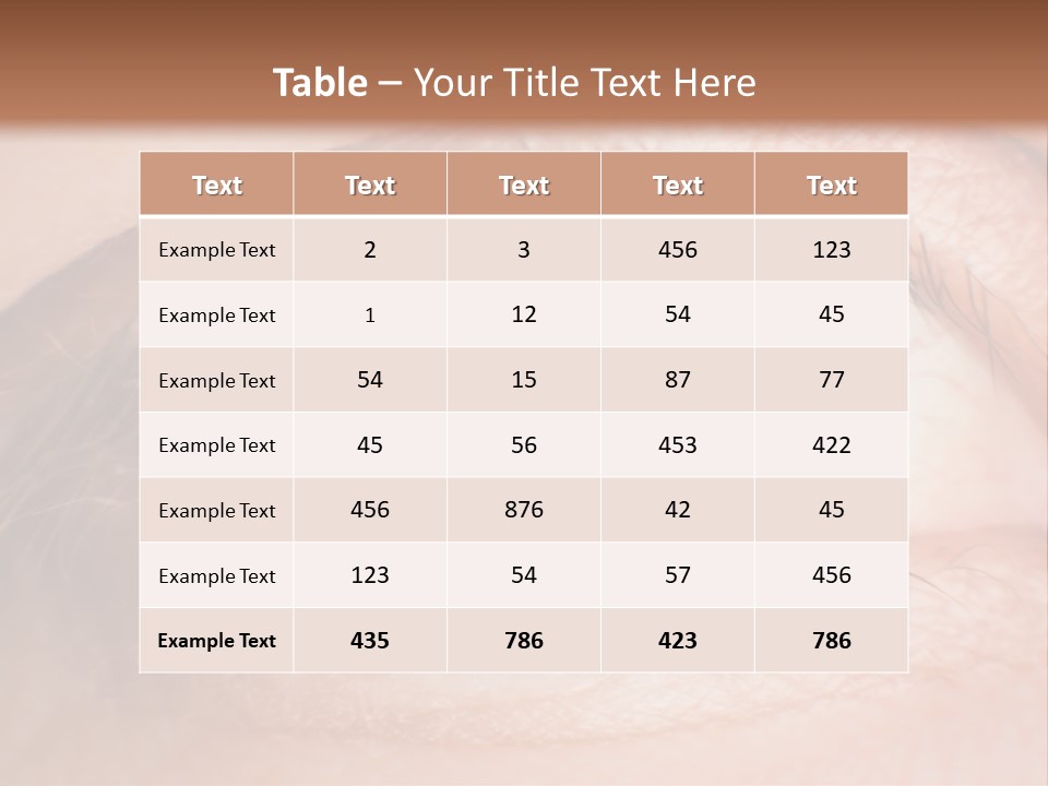 A Close Up Of A Person's Eye With A Brown Background PowerPoint Template