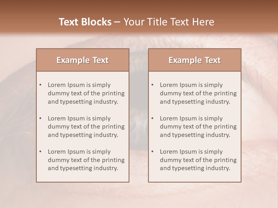 A Close Up Of A Person's Eye With A Brown Background PowerPoint Template