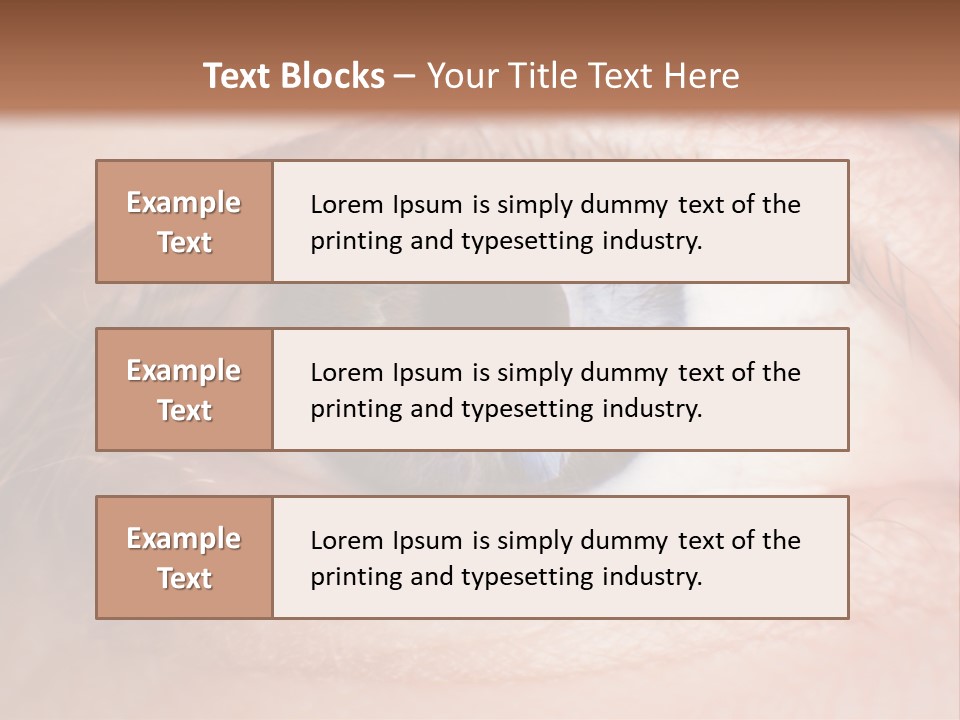 A Close Up Of A Person's Eye With A Brown Background PowerPoint Template