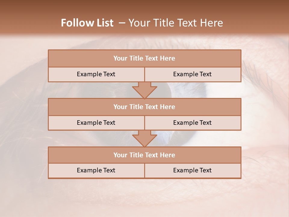A Close Up Of A Person's Eye With A Brown Background PowerPoint Template