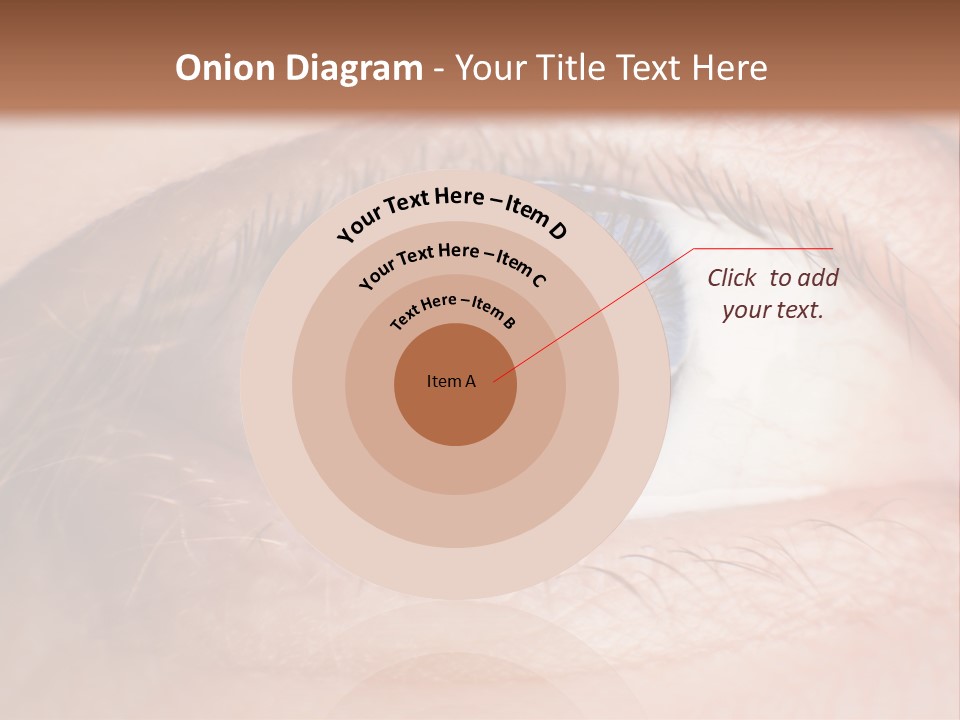 A Close Up Of A Person's Eye With A Brown Background PowerPoint Template