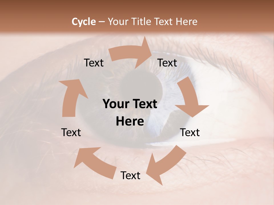 A Close Up Of A Person's Eye With A Brown Background PowerPoint Template