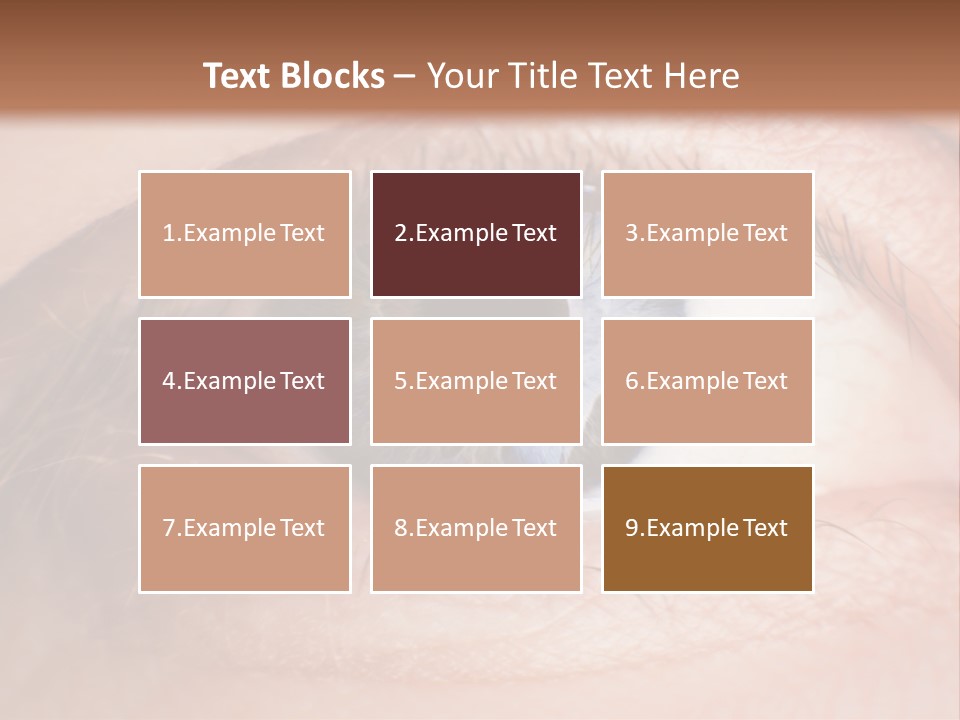 A Close Up Of A Person's Eye With A Brown Background PowerPoint Template