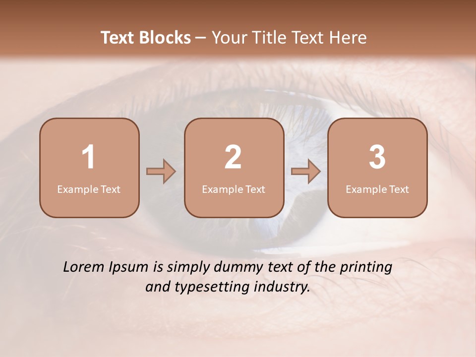 A Close Up Of A Person's Eye With A Brown Background PowerPoint Template