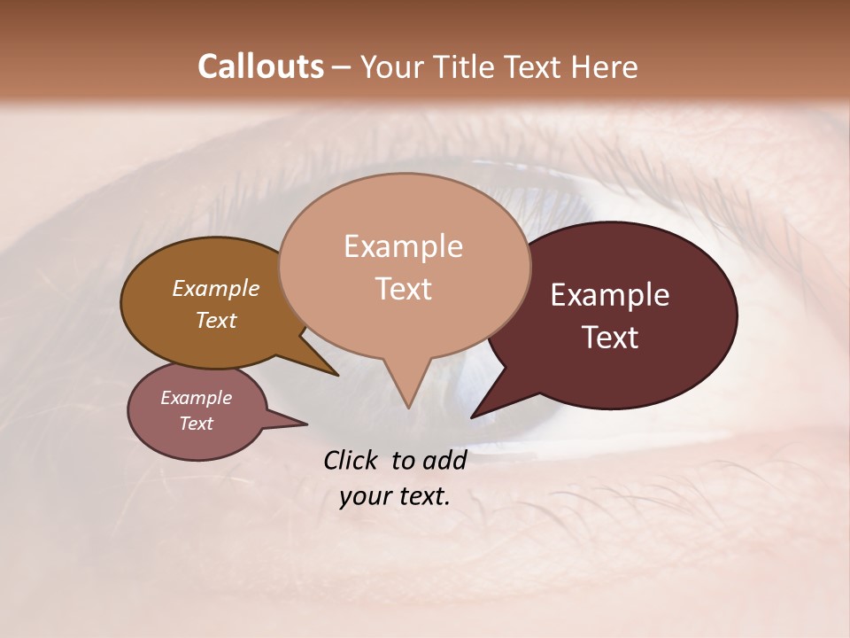 A Close Up Of A Person's Eye With A Brown Background PowerPoint Template