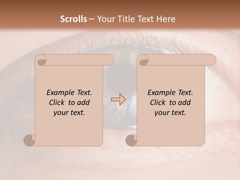 A Close Up Of A Person's Eye With A Brown Background PowerPoint Template