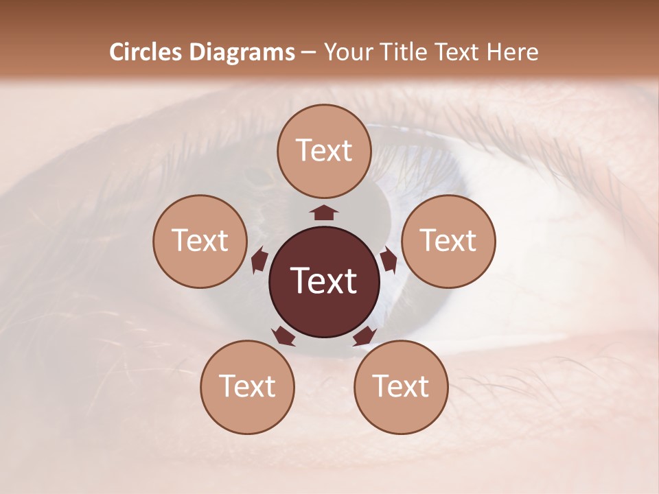 A Close Up Of A Person's Eye With A Brown Background PowerPoint Template