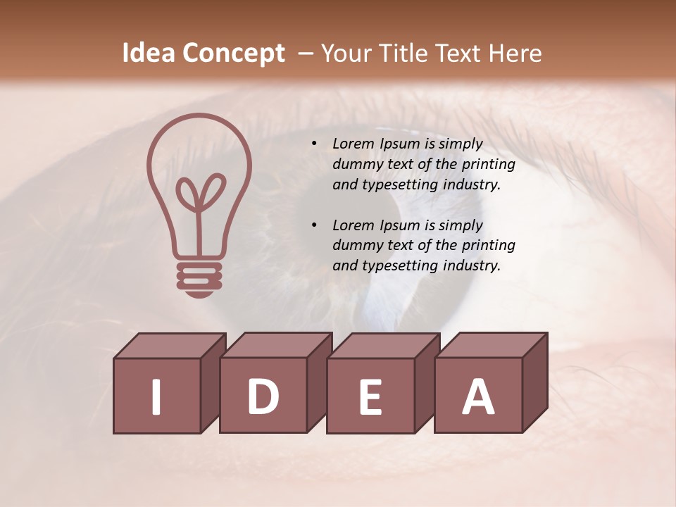 A Close Up Of A Person's Eye With A Brown Background PowerPoint Template