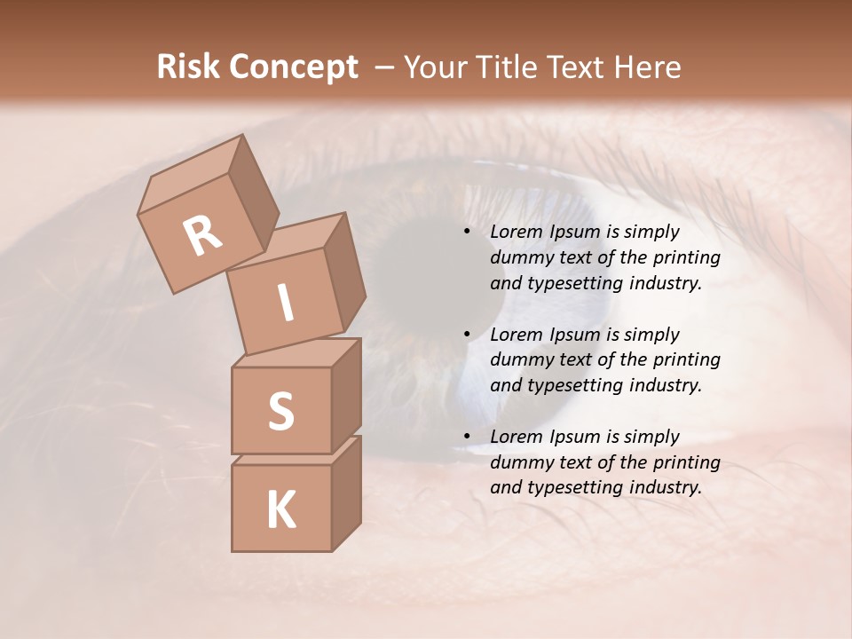 A Close Up Of A Person's Eye With A Brown Background PowerPoint Template