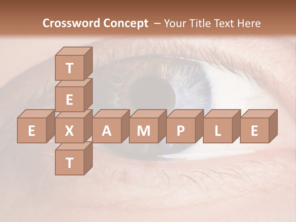 A Close Up Of A Person's Eye With A Brown Background PowerPoint Template