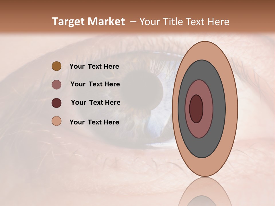 A Close Up Of A Person's Eye With A Brown Background PowerPoint Template