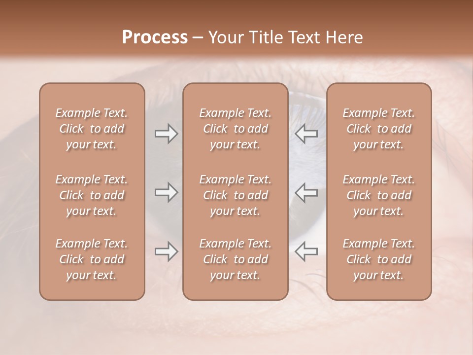 A Close Up Of A Person's Eye With A Brown Background PowerPoint Template