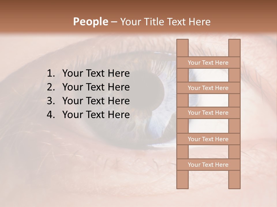 A Close Up Of A Person's Eye With A Brown Background PowerPoint Template
