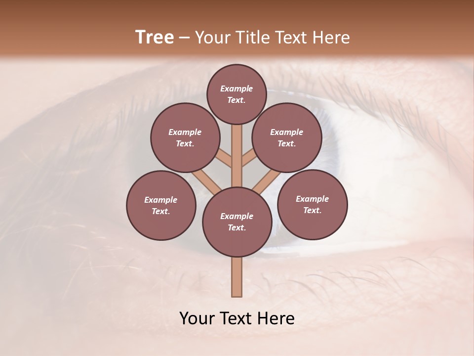 A Close Up Of A Person's Eye With A Brown Background PowerPoint Template