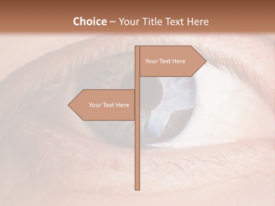 A Close Up Of A Person's Eye With A Brown Background PowerPoint Template