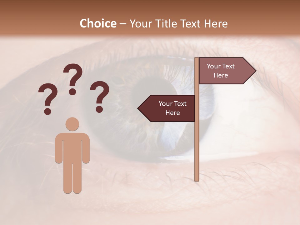 A Close Up Of A Person's Eye With A Brown Background PowerPoint Template