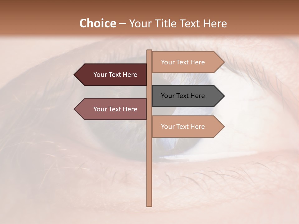 A Close Up Of A Person's Eye With A Brown Background PowerPoint Template