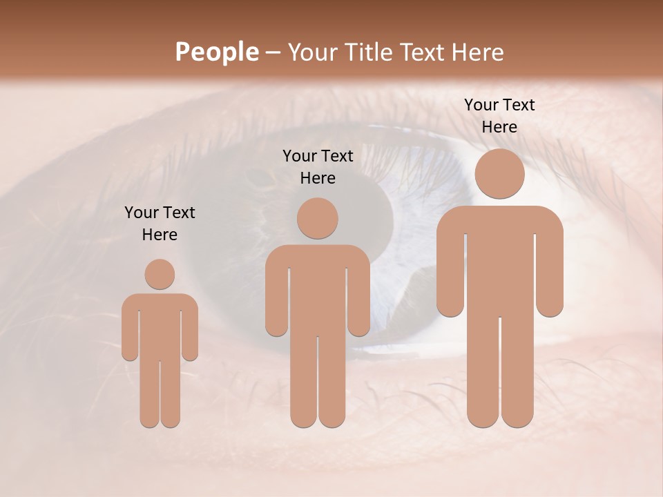 A Close Up Of A Person's Eye With A Brown Background PowerPoint Template