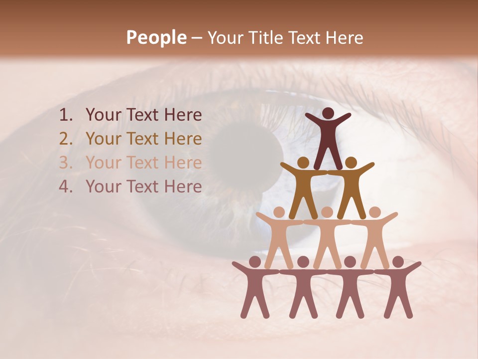 A Close Up Of A Person's Eye With A Brown Background PowerPoint Template