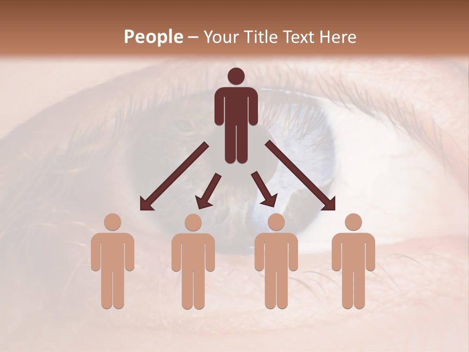 A Close Up Of A Person's Eye With A Brown Background PowerPoint Template
