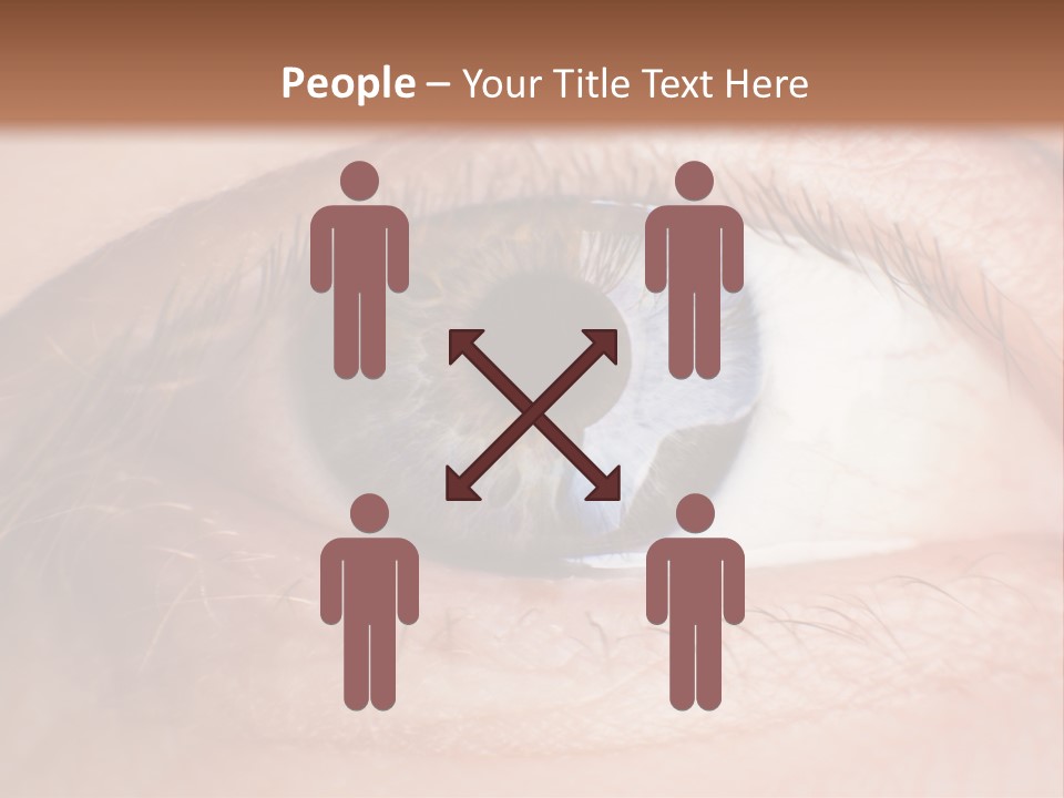 A Close Up Of A Person's Eye With A Brown Background PowerPoint Template