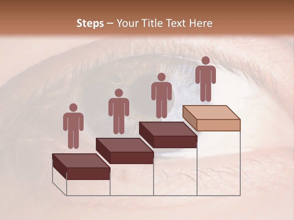 A Close Up Of A Person's Eye With A Brown Background PowerPoint Template