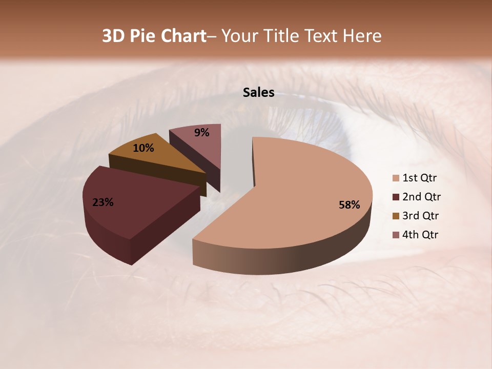 A Close Up Of A Person's Eye With A Brown Background PowerPoint Template
