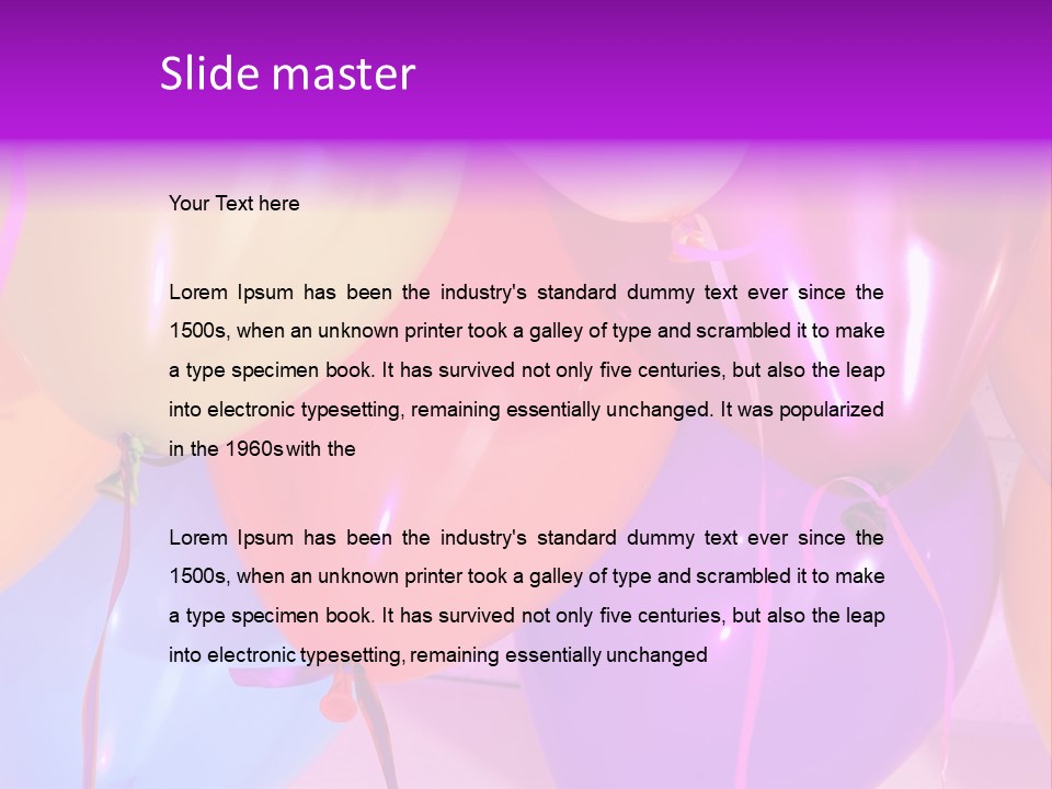 Anniversary Birthday Inflatable PowerPoint Template