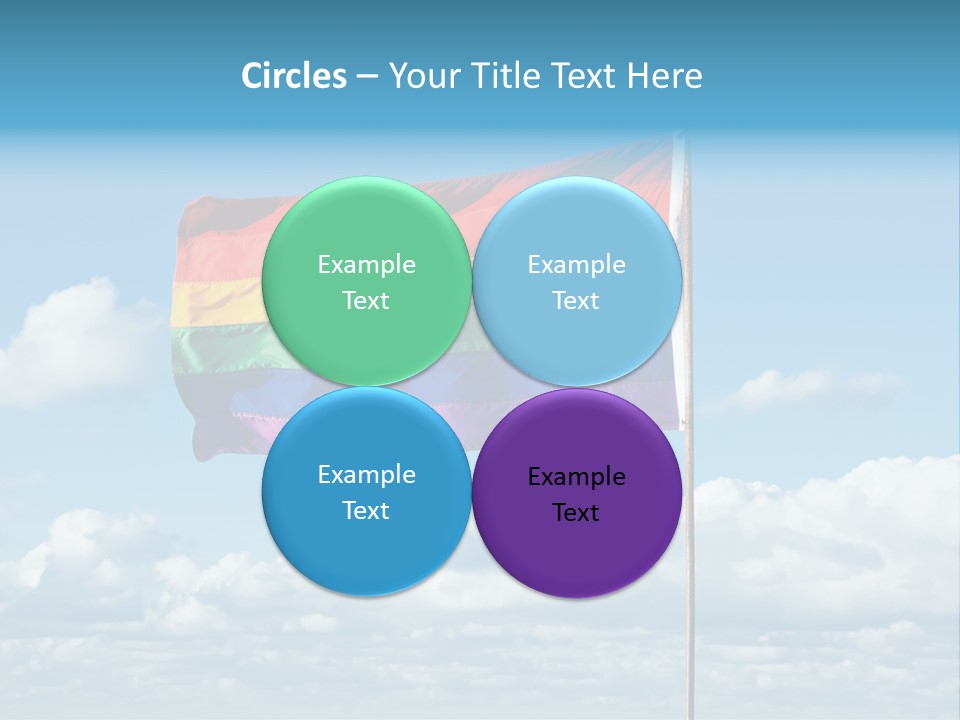 A Rainbow Flag Is Flying In The Sky PowerPoint Template