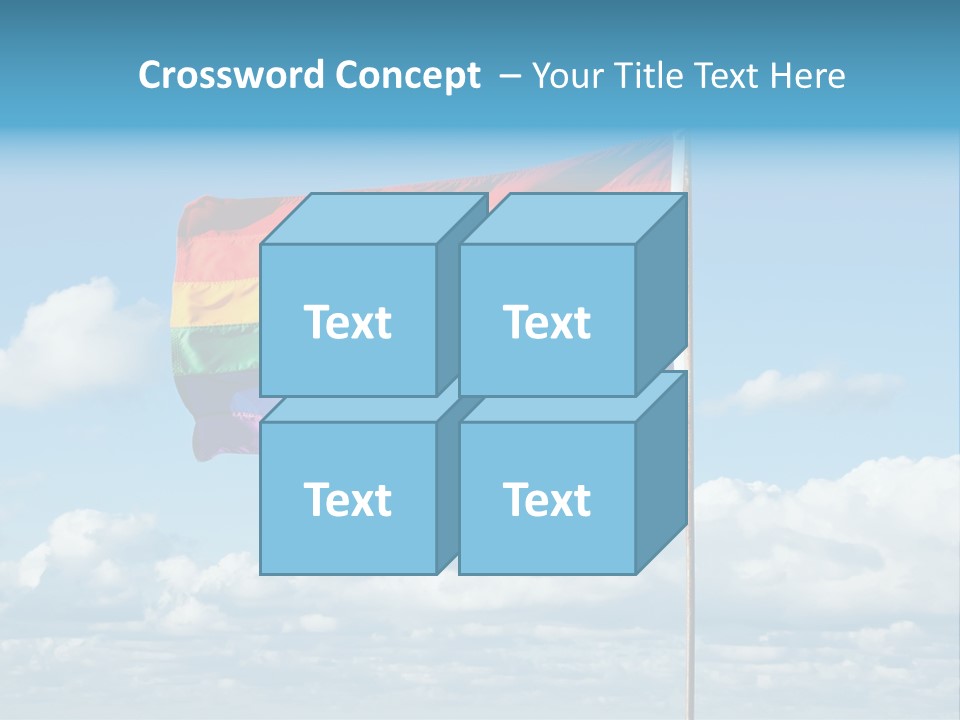 A Rainbow Flag Is Flying In The Sky PowerPoint Template