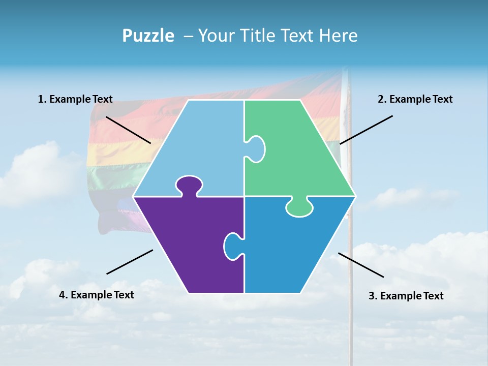 A Rainbow Flag Is Flying In The Sky PowerPoint Template