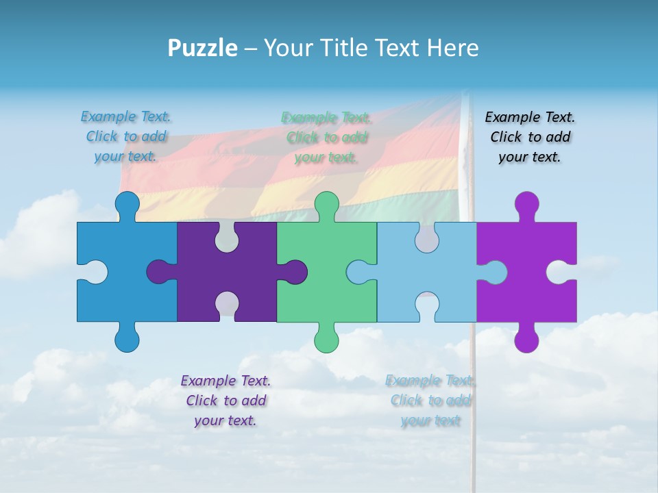 A Rainbow Flag Is Flying In The Sky PowerPoint Template