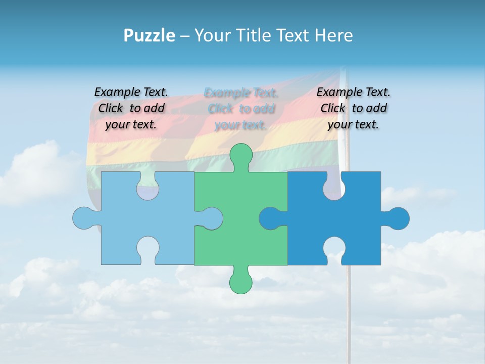 A Rainbow Flag Is Flying In The Sky PowerPoint Template