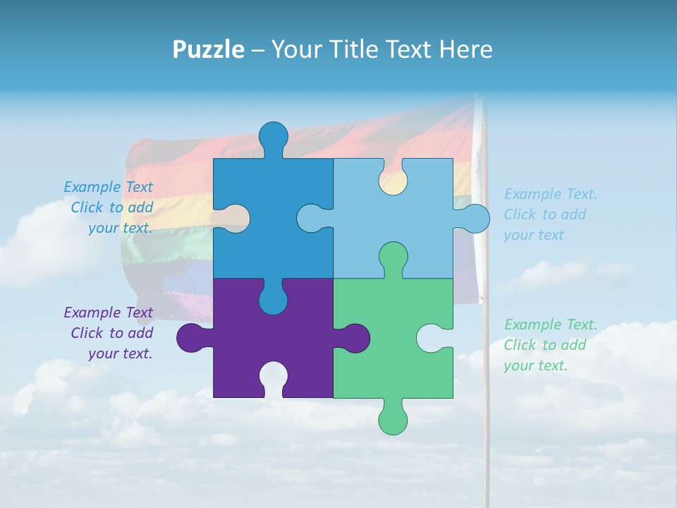 A Rainbow Flag Is Flying In The Sky PowerPoint Template