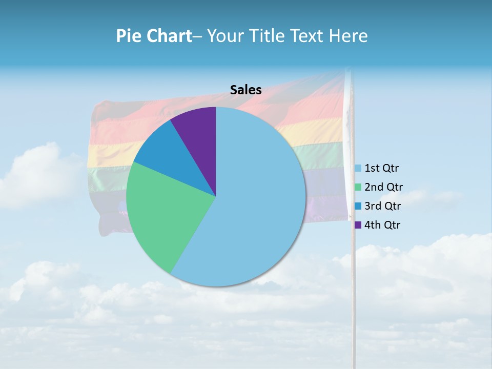 A Rainbow Flag Is Flying In The Sky PowerPoint Template