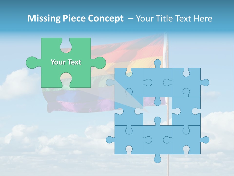 A Rainbow Flag Is Flying In The Sky PowerPoint Template