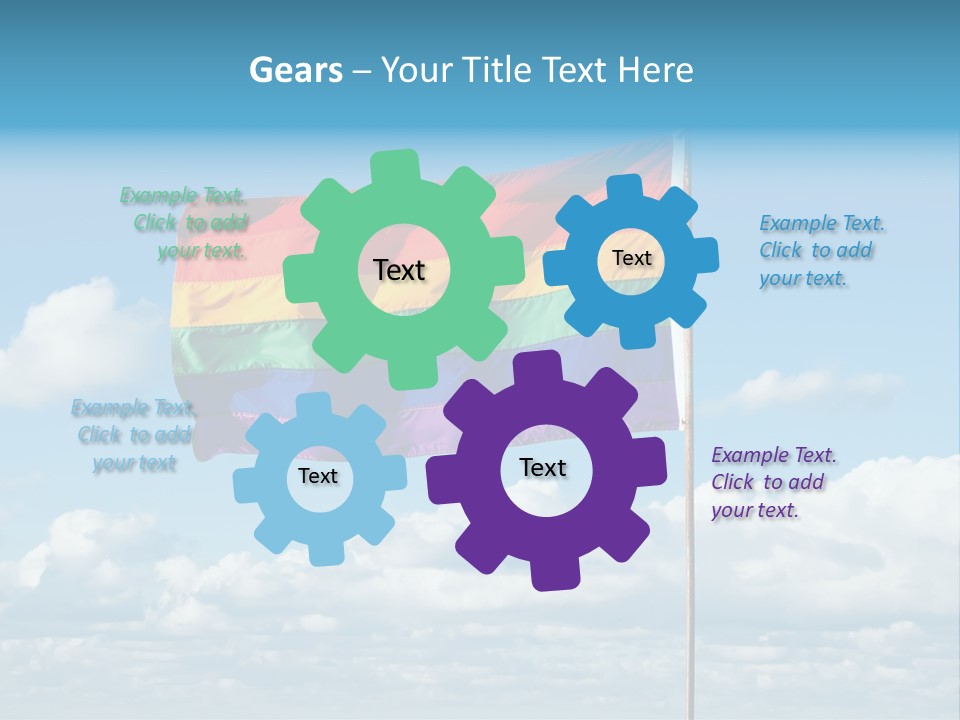 A Rainbow Flag Is Flying In The Sky PowerPoint Template