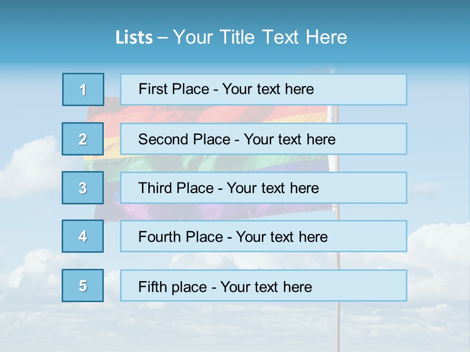 A Rainbow Flag Is Flying In The Sky PowerPoint Template
