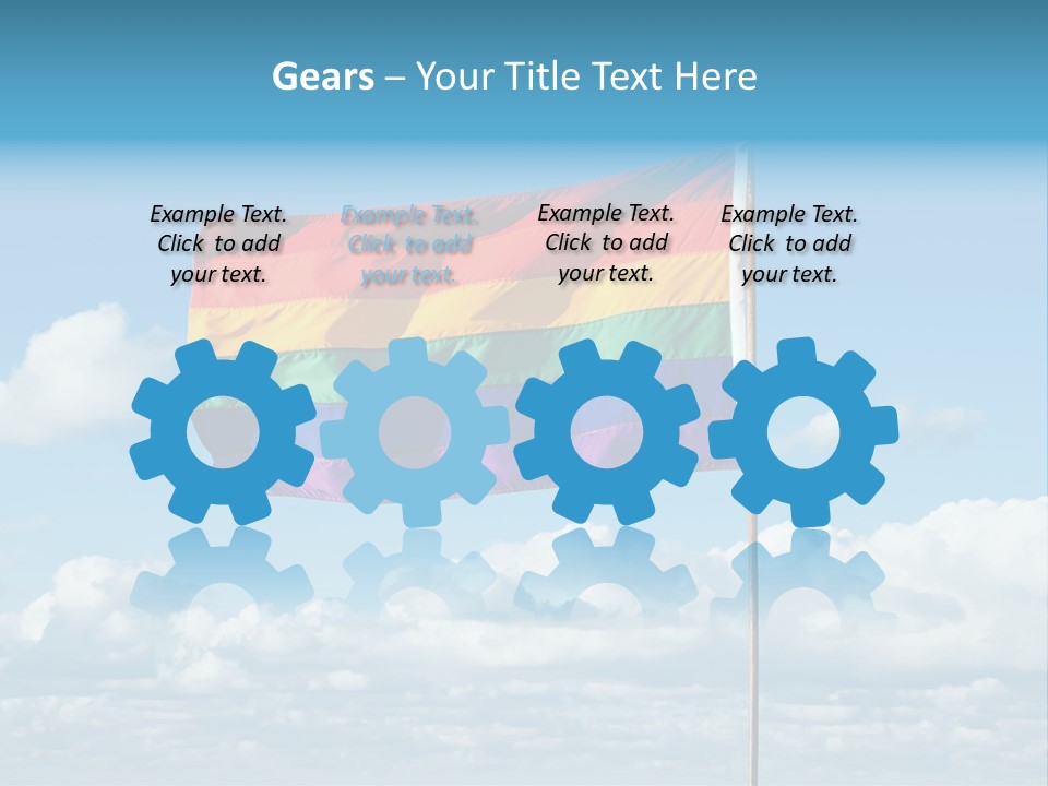 A Rainbow Flag Is Flying In The Sky PowerPoint Template