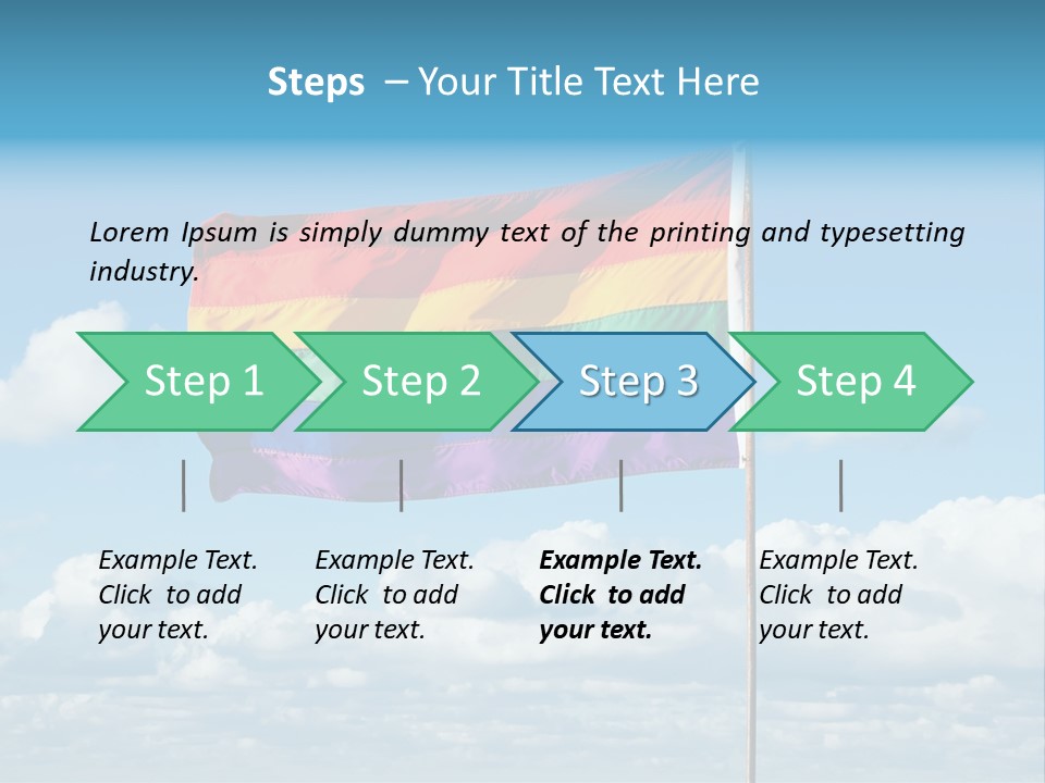 A Rainbow Flag Is Flying In The Sky PowerPoint Template