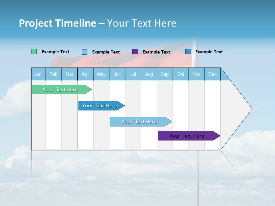 A Rainbow Flag Is Flying In The Sky PowerPoint Template
