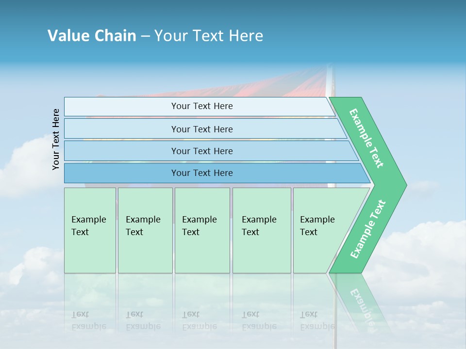 A Rainbow Flag Is Flying In The Sky PowerPoint Template