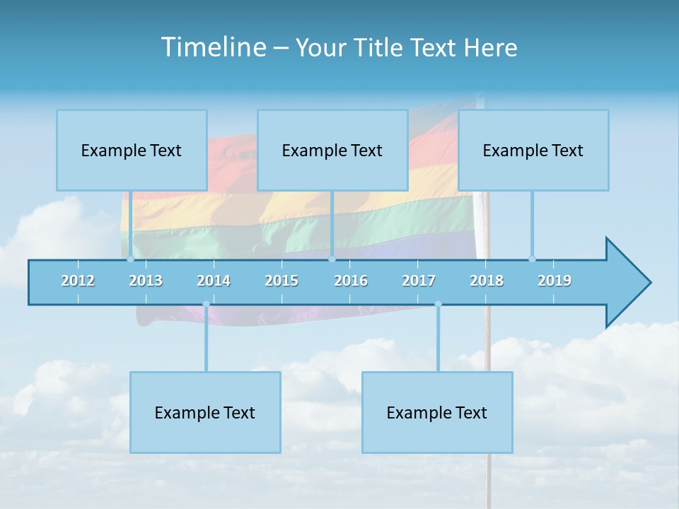 A Rainbow Flag Is Flying In The Sky PowerPoint Template
