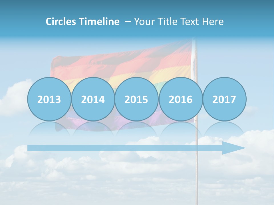 A Rainbow Flag Is Flying In The Sky PowerPoint Template