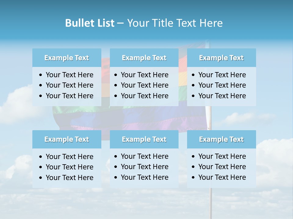 A Rainbow Flag Is Flying In The Sky PowerPoint Template