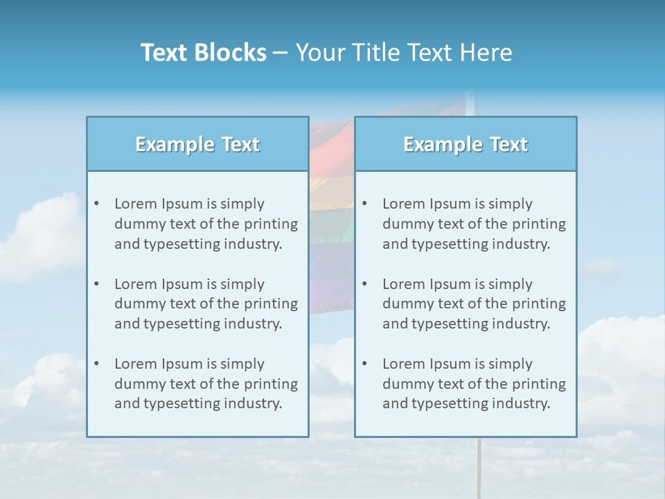 A Rainbow Flag Is Flying In The Sky PowerPoint Template