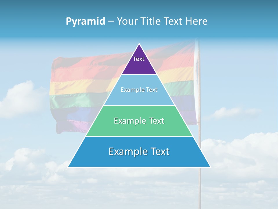 A Rainbow Flag Is Flying In The Sky PowerPoint Template