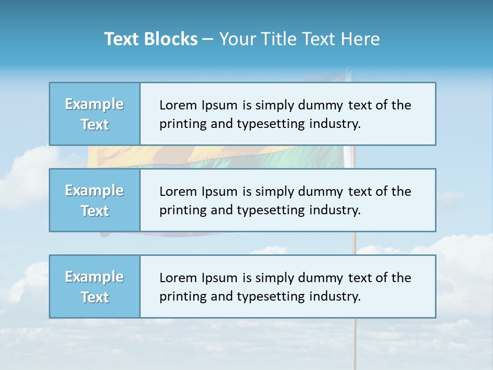 A Rainbow Flag Is Flying In The Sky PowerPoint Template
