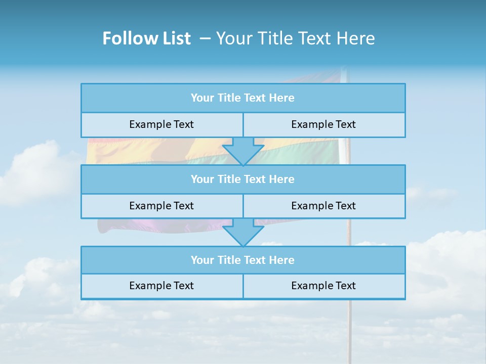 A Rainbow Flag Is Flying In The Sky PowerPoint Template