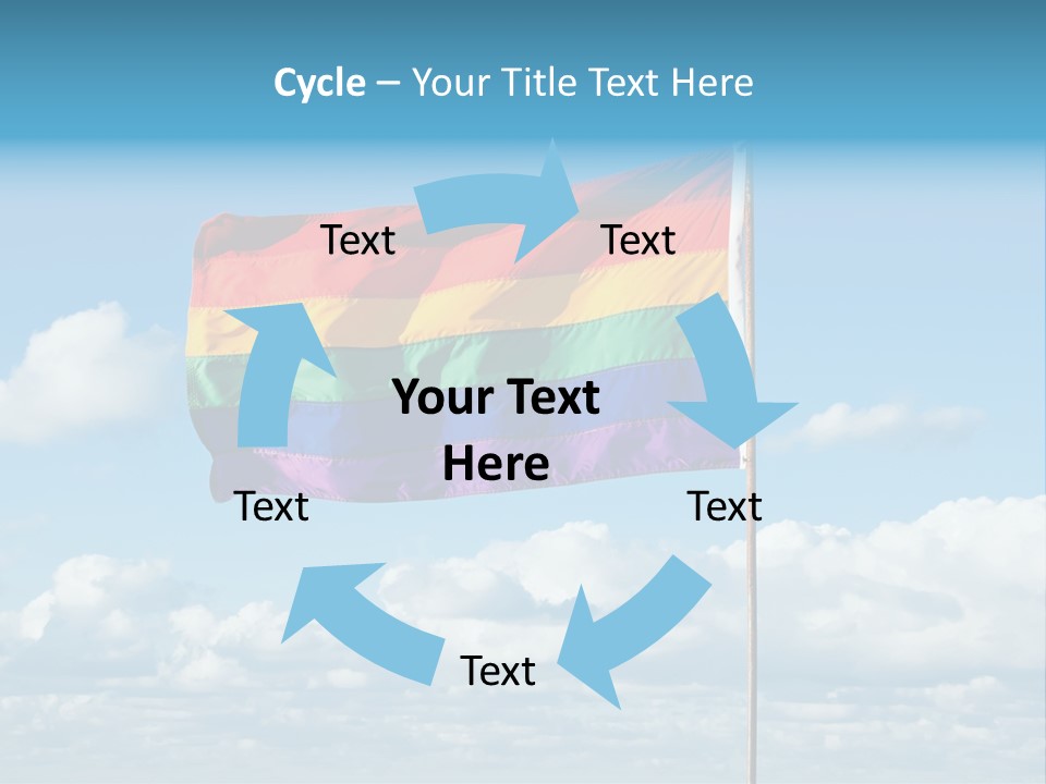 A Rainbow Flag Is Flying In The Sky PowerPoint Template